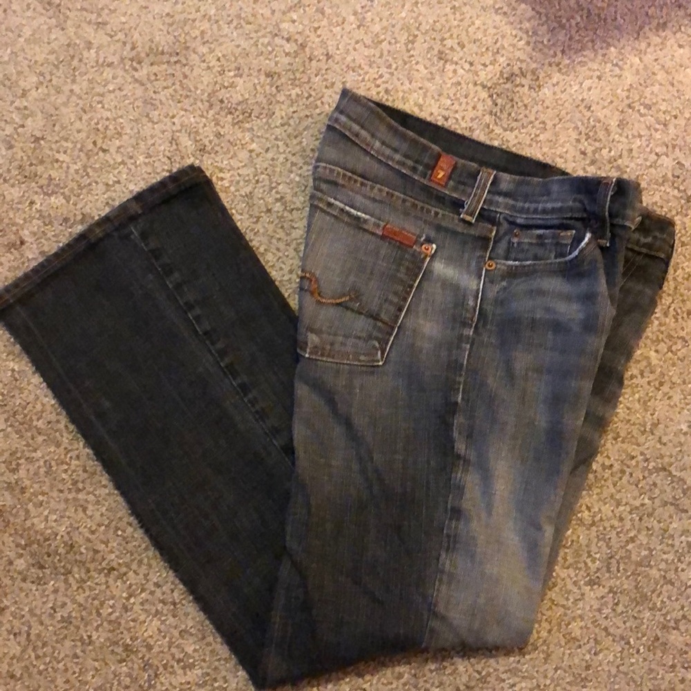 7 for All Mankind bootcut midrise grey wash sz29